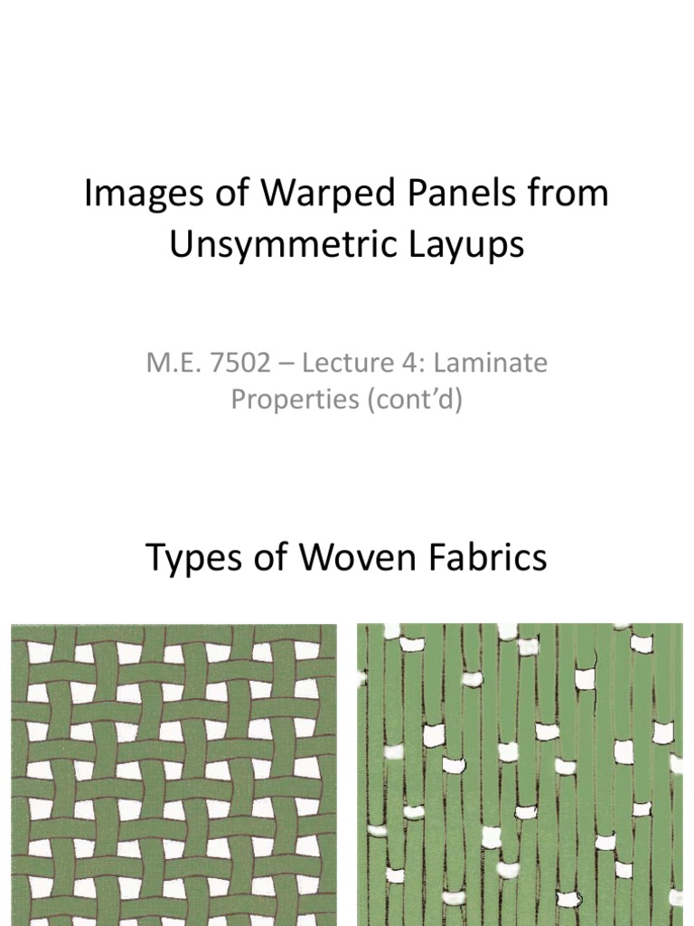 Images of Warped Panels From Unsymmetric Layups M.E. 7502 Lecture 4