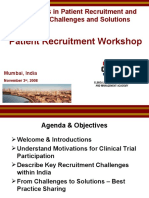 Patient Recruitment Workshop: Global Issues in Patient Recruitment and Retention: Challenges and Solutions