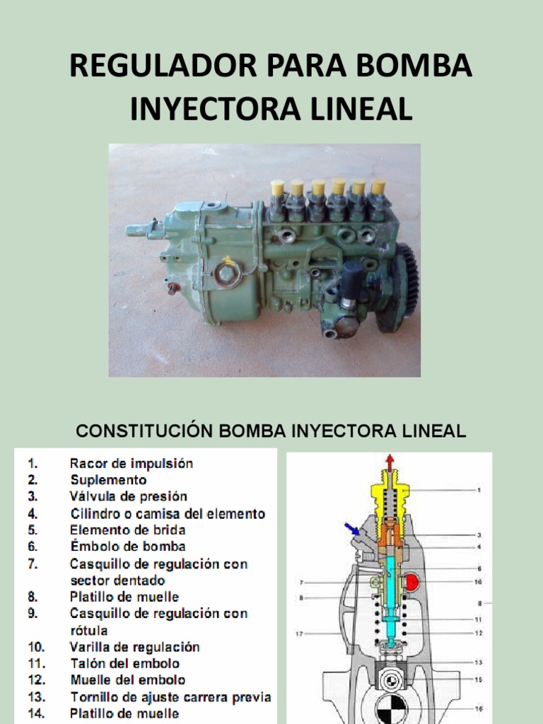 Bomba inyectora  Partes, funcionamiento y para qué sirve