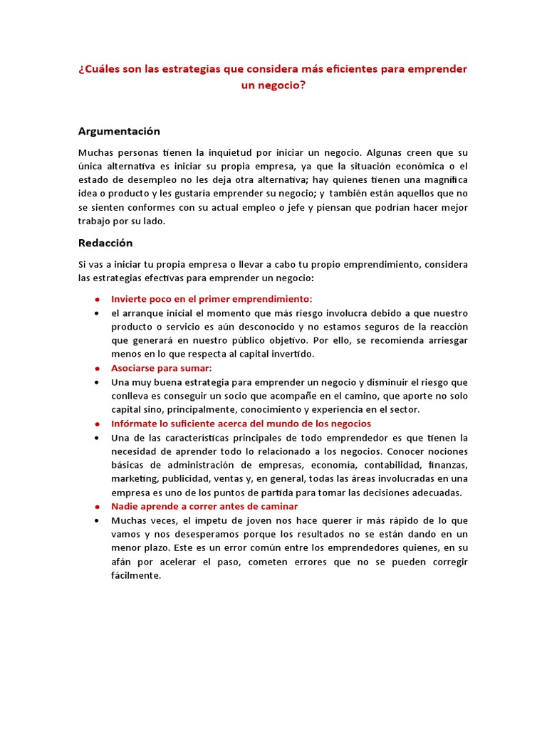Estrategias Efectivas para Emprendedores | PDF | Iniciativa empresarial ...