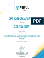 Certificate of Participation: Roselyn B. Llemit