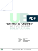 Certamen Funciones - Algebra - Sebastián Rojas Barros PDF
