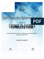 Club Org Achievement Awardee