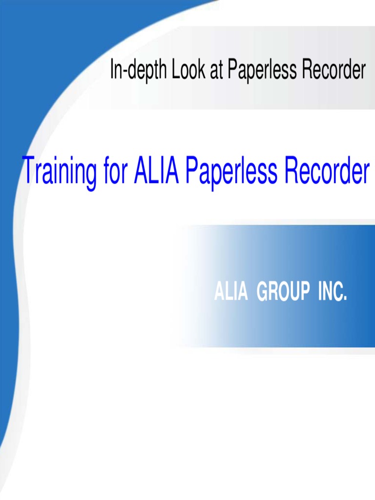 Paperless Recorder Training PDF Random Access Memory Usb