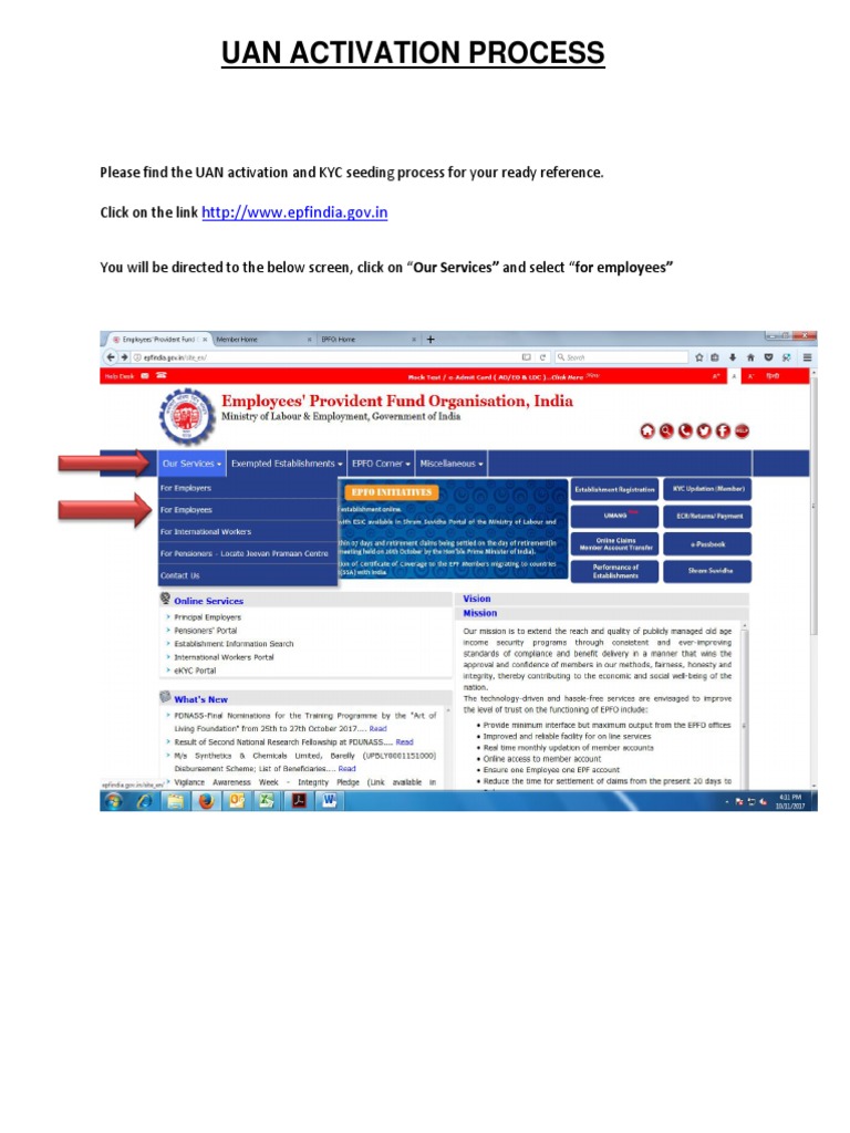 UAN ActivationProcess Flow | PDF