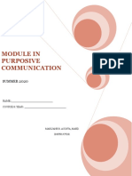 Module in Purposive Communication: Summer