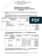 Provisional List of Firms Issued Form 7 Imported