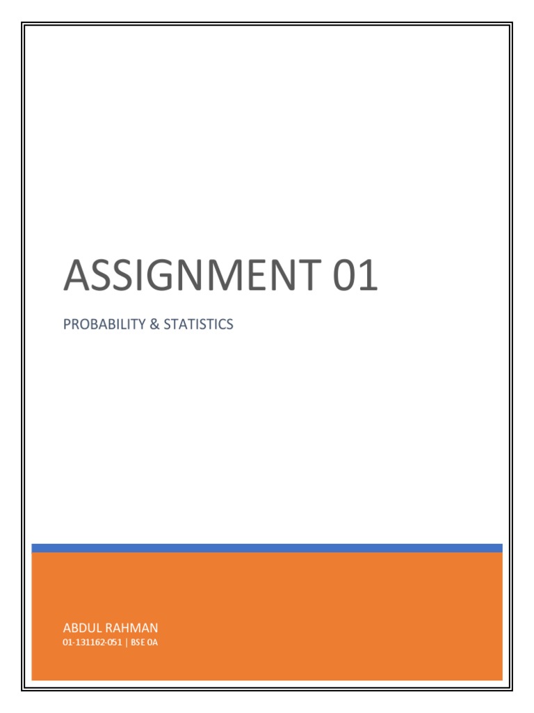 Assignment 01: Probability & Statistics | PDF | Odds | Playing Cards