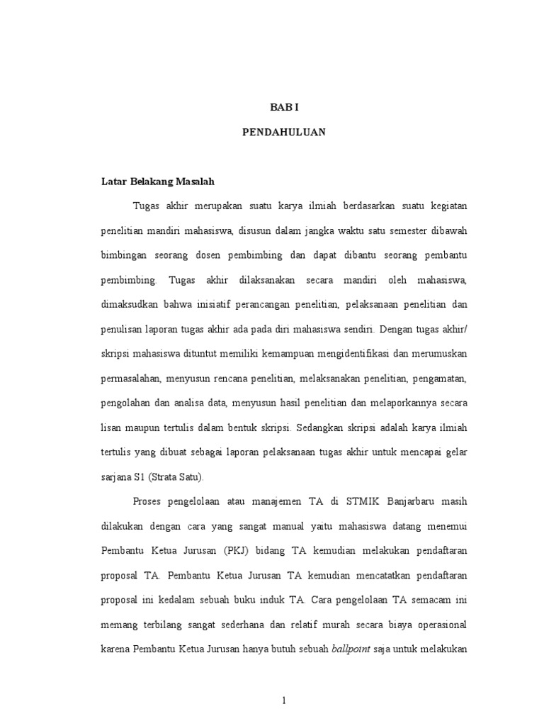 Sistem Informasi Manajemen Tugas Akhir