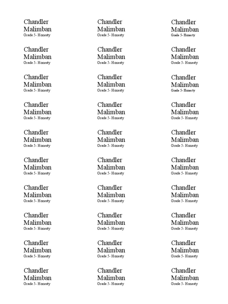 Chandler Malimban's Grade 5 Honesty Essay | PDF