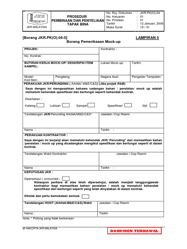 Borang Mock-Up Baru | PDF