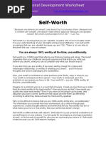 Personal Development Worksheet Self Worth