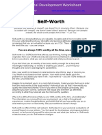 Personal Development Worksheet Self Worth