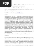 Information Communication Technology For Community Development: A Case Study of Hatcliffe High Density Residential Area in Harare, Zimbabwe