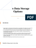 Azure Data Storage Options: - by Shashank Gupta