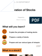 Preparation of Stocks: Tvl-Ca Department