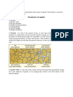 Parameters of Aquifer: 1. Porosity - It Is Ratio To The Amount of Pore, or Open Space Between Soil Particles. in