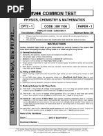 Fiitjee: Common Test