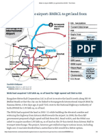 Bangalore Metro To Airport: BMRCL To Get Land From Nhai