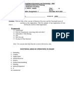 Framework: Question: With The Help of The Concept of Business Processes and The Functional Areas of