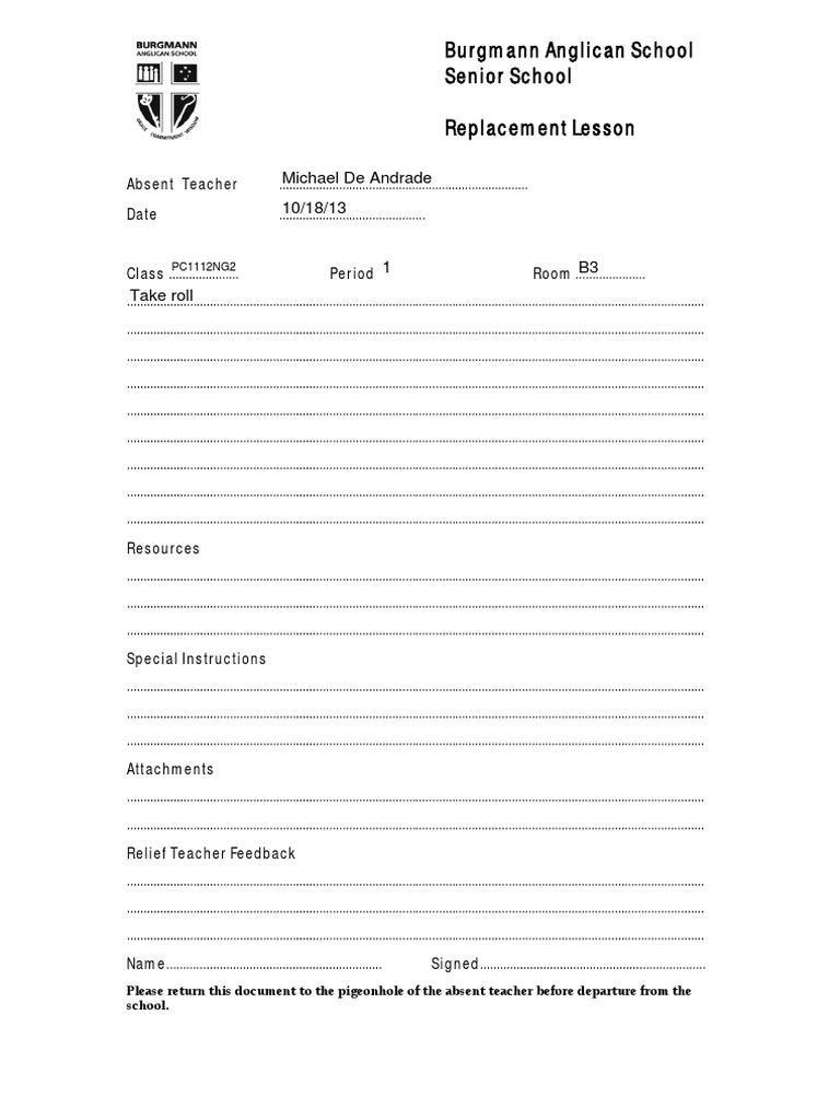 Replacement LessonPC 18th Oct | PDF