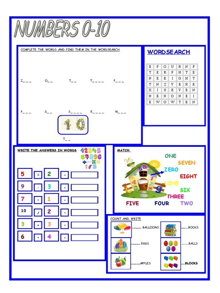 Numbers 010 Fun Activities Games - 2353 | PDF