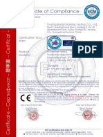 Certificate of Compliance: Certificate's Holder: Guangdong Qianjing Testing Co., LTD