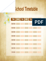 School Timetable: Time MON TUE WED THU FRI SAT
