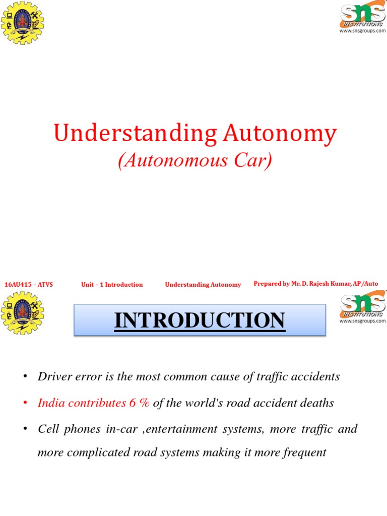 1.1 - Understanding Autonomy | PDF | Vehicles | Automotive Industry