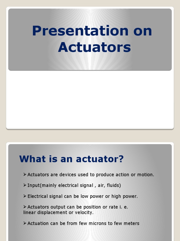 Actuators | PDF | Actuator | Electric Motor