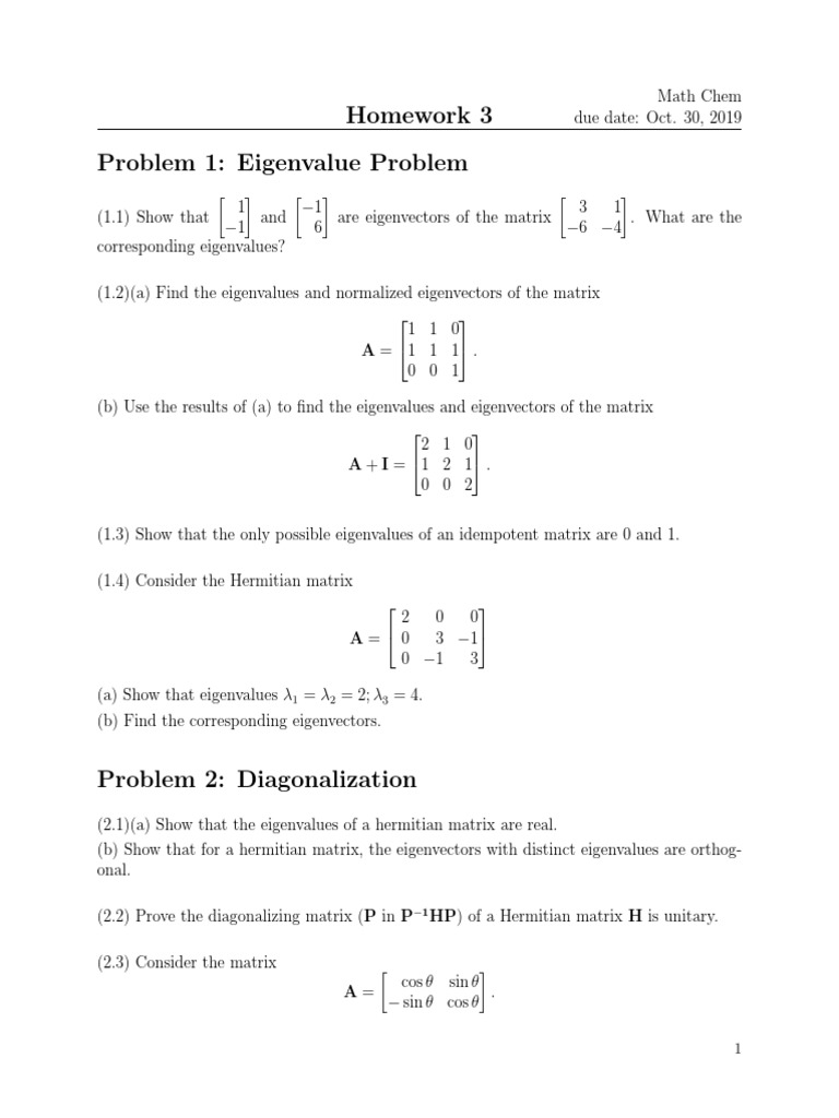 Eigenvalues and Eigenvectors of Matrices | PDF | Eigenvalues And  Eigenvectors | Matrix (Mathematics)