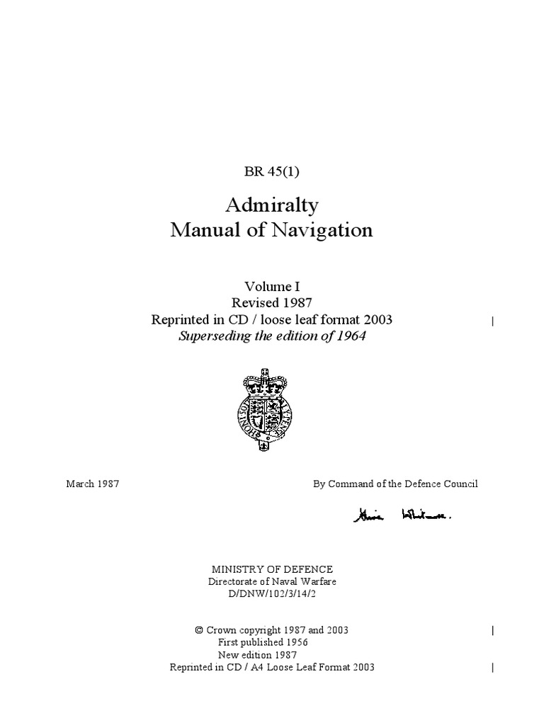 Admiralty Manual Of Navigation 2003 Edition Pdf Pdf Navigation Water Transport