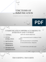 Functions-Features of Communication