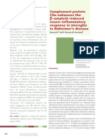 B-Amyloid-Induced: Complement Protein C5a Enhances The Neuro-Inflammatory Response in Microglia in Alzheimer's Disease
