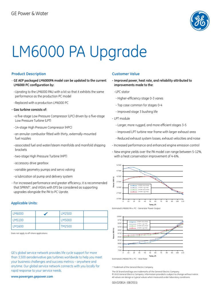 Gea32081a LM6000 - Pa - Us - R1 - LR | PDF | Gas Turbine | Turbine