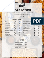 Tiger Tavern: Sampling Price Sampling Price