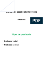 Elementos Essenciais Da Oração Tipos de Predicado Aula 4 PDF