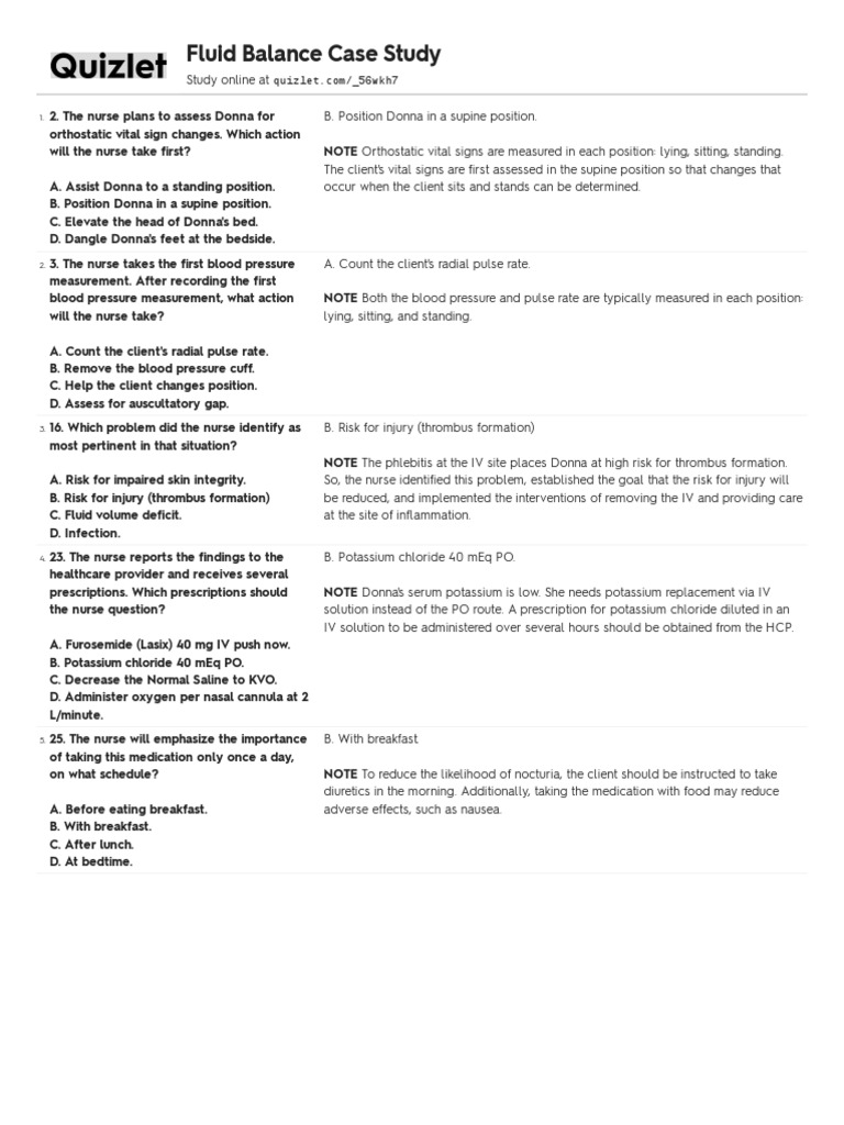 Hesi Fluid Balance PDF Intravenous Therapy Saline (Medicine)