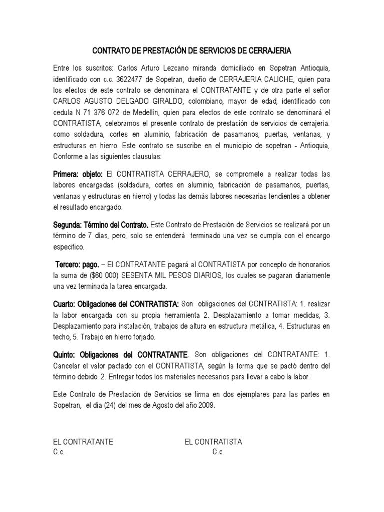 Contratos y Certificaciones 1 | PDF