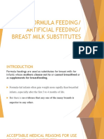 Formula Feeding/ Artificial Feeding/ Breast Milk Substitutes