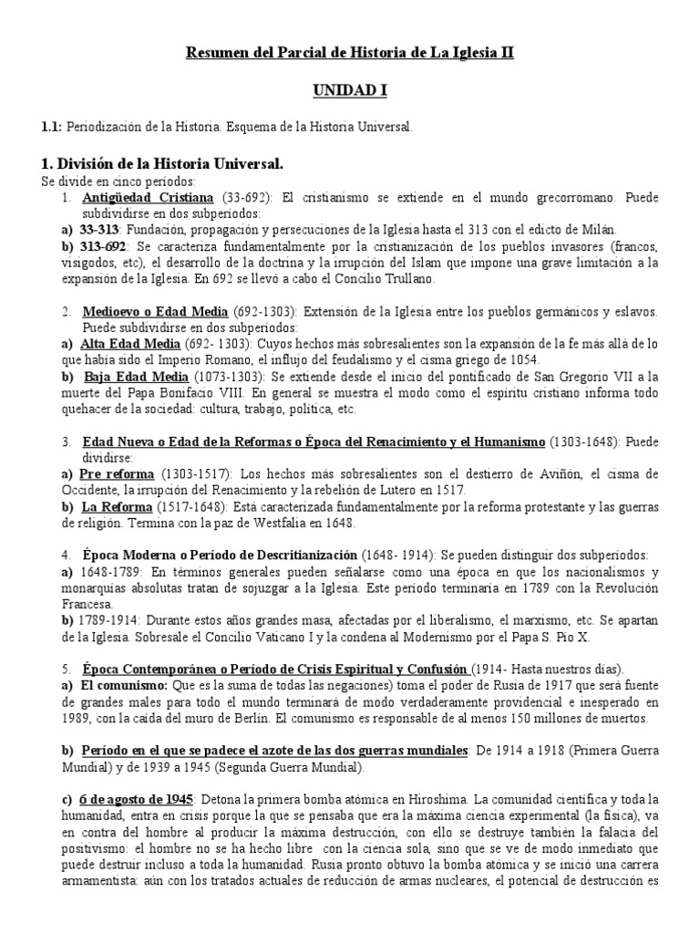 Periodización de la Historia de la Iglesia | PDF | Edades medias ...