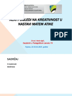 Neki Pogledi Na Kreativnost U Nastavi Matematike