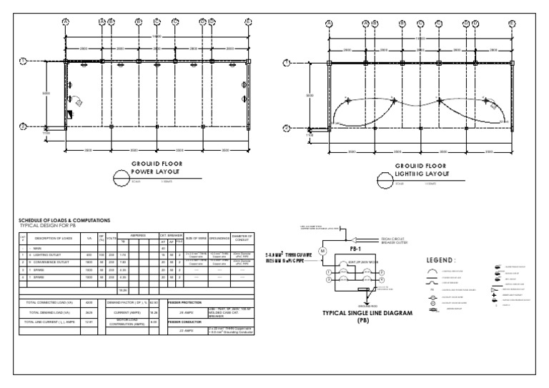 Ground Floor Power Layout Ground Floor Lighting Layout A A' B B' C C