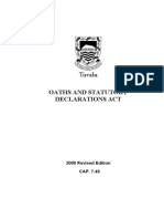 Oaths and Statutory Declarations Act: 2008 Revised Edition CAP. 7.48