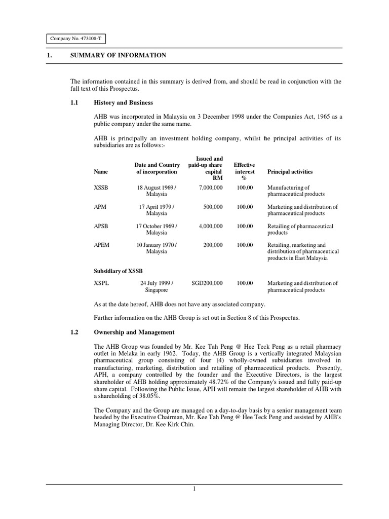Summary Of Information Company No 473108 T Pdf Recession Economic Growth