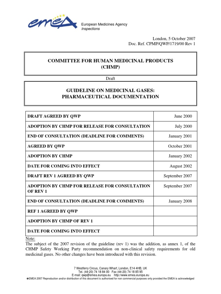 EU Guideline For Medical Gases PDF Cryogenics Gases