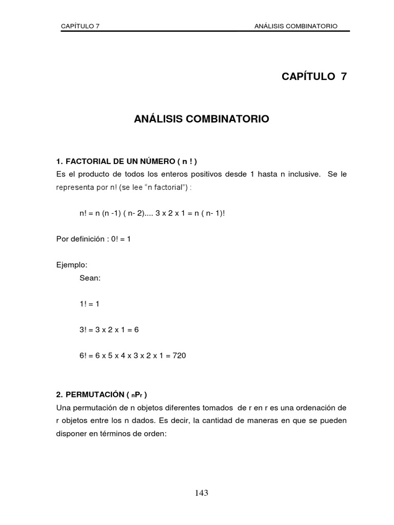 Ejercicios de Combinatoria Resueltos | PDF | Permutación | Enseñanza de ...