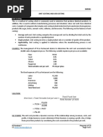 Unit Costing and Job Costing