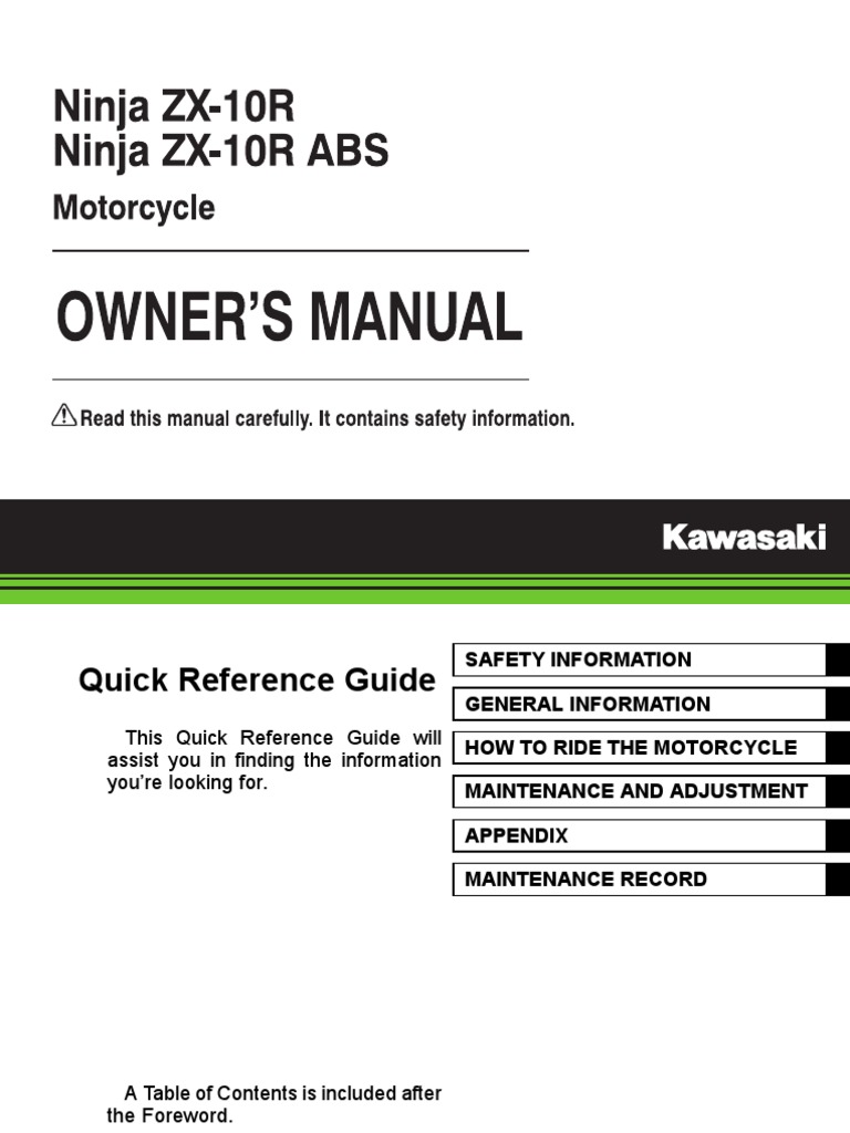 2017 Kawasaki Ninja zx10r Abs 72433 | PDF | Exhaust Gas