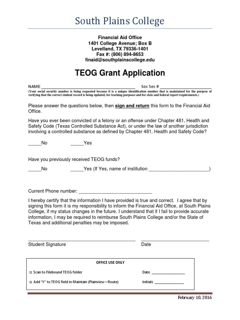 TEOG Grant Application Form | PDF | Career & Growth | Business